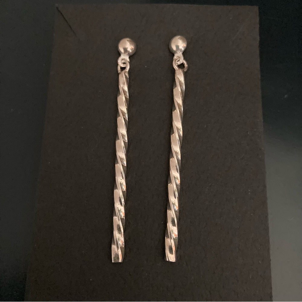 Sterling Silver Twist Earrings with Sterling Silver Backings